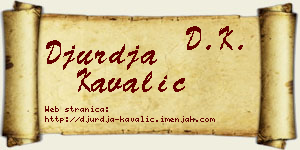 Đurđa Kavalić vizit kartica
